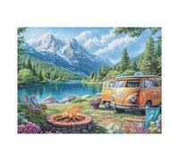 500 Piece Jigsaw Puzzle for Adults Camper Van Lake Camping 52×38cm Birthday Gift for Teens Adults Fun Hobby Perfect for Leisure Time Brain Exercise Gift