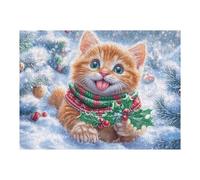 500 Piece Jigsaw Puzzle for Adults Cat Christmas Window 52×38cm Stress Relief Anxiety Reduction Puzzle Perfect for Office Workers Daily Unwind After Long Work Hours