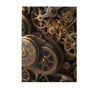 500 Piece Jigsaw Puzzle for Adults Challenging Puzzle for Game Nights Cool Steampunk Gears Wooden Puzzle Personalized Custom Wood Puzzle for Family Picture Puzzles Finished Size 15"x20.4"