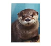 500 Piece Jigsaw Puzzle for Adults Challenging Puzzle for Game Nights Cute Otter Wooden Puzzle Personalized Custom Wood Puzzle for Family Picture Puzzles Finished Size 15"x20.4"