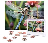 500 Piece Jigsaw Puzzle for Adults Challenging Puzzle for Game Nights Dragonfly Insects Flowers Wooden Puzzle Personalized Custom Wood Puzzle for Family Picture Puzzle Finished Size 15"x20.4"