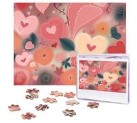 500 Piece Jigsaw Puzzle for Adults Challenging Puzzle for Game Nights Hearts and Flowers Wooden Puzzle Personalized Custom Wood Puzzle for Family Picture Puzzle Finished Size 15"x20.4"