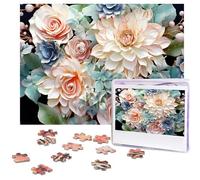 500 Piece Jigsaw Puzzle for Adults Challenging Puzzle for Game Nights Modern Bohemia Flower Wooden Puzzle Personalized Custom Wood Puzzle for Family Picture Puzzle Finished Size 15"x20.4"