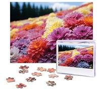 500 Piece Jigsaw Puzzle for Adults Challenging Puzzle for Game Nights Rainbow Flower Sea Wooden Puzzle Personalized Custom Wood Puzzle for Family Picture Puzzle Finished Size 15"x20.4"