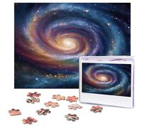 500 Piece Jigsaw Puzzle for Adults Challenging Puzzle for Game Nights Space Spiral Cosmic Energy Wooden Puzzle Personalized Custom Wood Puzzle for Family Picture Puzzle Finished Size 15"x20.4"