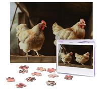 500 Piece Jigsaw Puzzle for Adults Challenging Puzzle for Game Nights Three Chickens Wooden Puzzle Personalized Custom Wood Puzzle for Family Picture Puzzle Finished Size 15"x20.4"