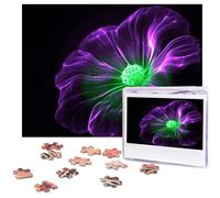 500 Piece Jigsaw Puzzle for Adults Challenging Puzzle for Game Nights Violet Green Glow Wooden Puzzle Personalized Custom Wood Puzzle for Family Picture Puzzle Finished Size 15"x20.4"