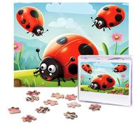 500 Piece Jigsaw Puzzle for Adults Challenging Puzzle for Game Nights Wooden Puzzle Personalized Custom Wood-Puzzles for Family Ladybug Landscape Picture Puzzles Finished Size 20.4"x15"