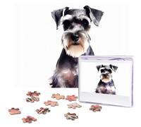 500 Piece Jigsaw Puzzle for Adults Challenging Puzzle for Game Nights Wooden Puzzle Personalized Custom Wood-Puzzles for Family Well-Behaved Schnauzer Picture Puzzles Finished Size 20.4"x15"