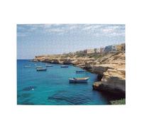 500 Piece Jigsaw Puzzle for Adults Challenging Puzzles for Game Nights Coastal of Malta Wooden Puzzle Personalized Custom Wood Puzzles for Family Picturepuzzle Finished Size 20.4"x15"