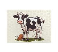 500 Piece Jigsaw Puzzle for Adults Challenging Puzzles for Game Nights Dairy Cow Wooden Puzzle Personalized Custom Wood Puzzles for Family Picturepuzzle Finished Size 20.4"x15"