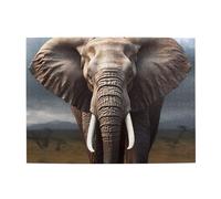 500 Piece Jigsaw Puzzle for Adults Challenging Puzzles for Game Nights Elephant Wooden Puzzle Personalized Custom Wood Puzzles for Family Picturepuzzle Finished Size 20.4"x15"