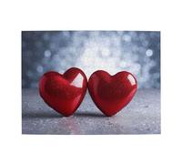 500 Piece Jigsaw Puzzle for Adults Challenging Puzzles for Game Nights Two Red Hearts Wooden Puzzle Personalized Custom Wood Puzzles for Family Picturepuzzle Finished Size 20.4"x15"