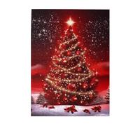 500 Piece Jigsaw Puzzle for Adults Challenging Puzzles for Game Nights Wooden Puzzle Personalized Custom Woodpuzzles for Family Christmas Tree Red Picture Puzzles Finished Size 20.4"x15"
