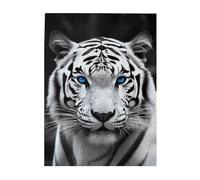 500 Piece Jigsaw Puzzle for Adults Challenging Puzzles for Game Nights Wooden Puzzle Personalized Custom Woodpuzzles for Family Blue Eyed Tiger Picture Puzzles Finished Size 20.4"x15"