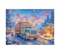 500 Piece Jigsaw Puzzle for Adults Christmas Bus Snowy 52×38cm Universal Puzzle for All Occasions Home Decor Family Fun Stress Relief All in One Gift