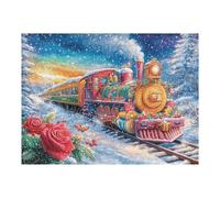 500 Piece Jigsaw Puzzle for Adults Christmas Train Snowy 52×38cm Universal Puzzle for All Occasions Home Decor Family Fun Stress Relief All in One Gift