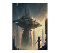 500 Piece Jigsaw Puzzle for Adults, City of the Future A Sci-Fi Vision