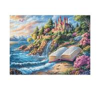500 Piece Jigsaw Puzzle for Adults Cliff Cottage Sunset Ocean 52×38cm Collectible Puzzle for Hobbyists Premium Quality Long Lasting Vibrant Print No Fading Gift