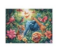500 Piece Jigsaw Puzzle for Adults Elephant Flower Jungle 52×38cm Expert Level Challenging Puzzle Great for Collectors Logical Thinking Skill Improvement Brain Training