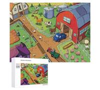 500 Piece Jigsaw Puzzle for Adults, Farmland Fun A Barnyard Adventure