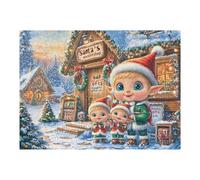 500 Piece Jigsaw Puzzle for Adults Gingerbread Man Christmas Cottage 52×38cm Retirement Gift for Elderly Great for Brain Health Memory Training Leisure Time Activity Gift