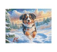 500 Piece Jigsaw Puzzle for Adults Husky Christmas Snowy 500 PCS 52×38cm Intermediate Level Puzzle Great for Skill Improvement Logical Reasoning Training Brain Exercise