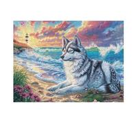 500 Piece Jigsaw Puzzle for Adults Husky Snowy Mountain 52×38cm Christmas Ideal for Indoor Activities Rainy Days Weekends Family Time Together Fun Hobby