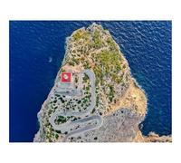500 Piece Jigsaw Puzzle for Adults & Kids-Aerial View,Island,Road,Relief,Sea 52x38cm