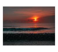 500 Piece Jigsaw Puzzle for Adults & Kids-Sunset,Sun,Stones,Sea,Waves 52x38cm