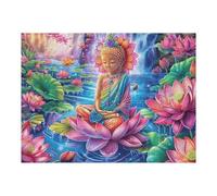 500 Piece Jigsaw Puzzle for Adults Lotus Flower Landscape 52×38cm Expert Level Challenging Puzzle Great for Collectors Logical Thinking Skill Improvement Brain Training