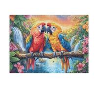 500 Piece Jigsaw Puzzle for Adults Macaw Parrot Flower 52×38cm Precision Cut Tight Fit No Burrs Perfect for Family Bonding Parent-14+ Interactive Game Holiday Indoor