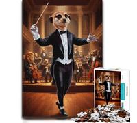 500 Piece Jigsaw Puzzle for Adults, Meerkat Conductor with Animal Orchestra