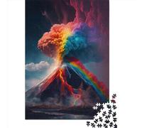 500 Piece Jigsaw Puzzle for Adults Rainbow Volcano Puzzles 500 Pieces Wooden Board Jigsaw- Relax Puzzles Games-Brain Teaser Puzzle 500pcs (52x38cm)