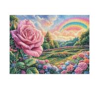 500 Piece Jigsaw Puzzle for Adults Rose Flower Rainbow Sky 52×38cm Winter Holiday Indoor Activity Perfect for Cold Days Family Time Together Fun Hobby Gift
