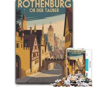500 Piece Jigsaw Puzzle for Adults, Rothenburg Ob Der Tauber Travel Poster