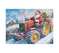 500 Piece Jigsaw Puzzle for Adults Santa Claus Tractor Christmas 52×38cm Stress Relief Anxiety Reduction Puzzle Perfect for Office Workers Daily Unwind After Long Work Hours