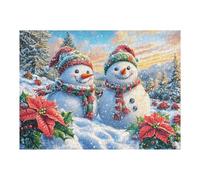 500 Piece Jigsaw Puzzle for Adults Snowman Christmas Snowy Town 52×38cm Universal Puzzle for All Occasions Home Decor Family Fun Stress Relief All in One Gift