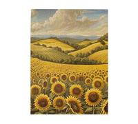 500 Piece Jigsaw Puzzle for Adults,Sunflower Field, Puzzles with Letters on Back, Challenging Puzzle for Game Night Home Décor, 15 x 20.4