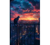 500 Piece Jigsaw Puzzle for Adults Sunset City Cat, Fun Challenges, Puzzle Game, Perfect for Relaxation, Puzzles for Adults 500 Pieces