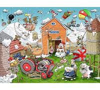 500 Piece Jigsaw Puzzle for Adults, Teens And Kids - Christmas At Chaos Farm - Funny Cartoon Jigsaw Puzzle, 1000 Piece Family Games