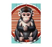 500 Piece Jigsaw Puzzle for Adults,The Silent Monkey, Puzzles with Letters on Back, Challenging Puzzle for Game Night Home Décor, 15 x 20.4