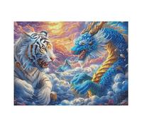500 Piece Jigsaw Puzzle for Adults Tiger Vs Dragon 500 PCS 52×38cm High Difficulty Challenging Puzzle Great for Advanced Players Strong Sense of Accomplishment