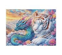 500 Piece Jigsaw Puzzle for Adults Tiger Vs Dragon 500 PCS 52×38cm Professional Grade Puzzle for Enthusiasts Premium Quality No Burrs Cooperation Gift
