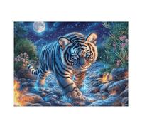 500 Piece Jigsaw Puzzle for Adults Tiger Waterfall Forest 52×38cm House Warming Gift for New Homeowners Elegant Wall Decor Easy to Frame Display Gift