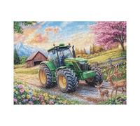 500 Piece Jigsaw Puzzle for Adults Tractor Spring Farm Field 52×38cm Intermediate Level Puzzle for Skill Improvement Great for Logical Thinking Training Gift