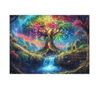 500 Piece Jigsaw Puzzle for Adults Tree of Life Waterfall 52×38cm Stress Relief Puzzle for Office Workers Great for After Work Unwind Relaxation Hobby Gift