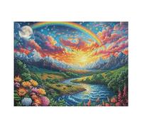 500 Piece Jigsaw Puzzle for Adults Tropical Flower Sunset Sky 52×38cm Artistic Pattern Puzzle Ideal for Art Lovers Home Wall Decoration Collectible Artwork Display Gift