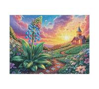 500 Piece Jigsaw Puzzle for Adults Tropical Flower Waterfall 52×38cm Intermediate Level Puzzle Great for Skill Improvement Logical Reasoning Training Brain Exercise