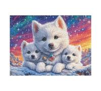 500 Piece Jigsaw Puzzle for Adults White Fox Parent And Cub 500 PCS 52×38cm Precision Cut Tight Fit No Burrs Perfect for Family Bonding Parent-14+ Interactive Game Holiday Indoor